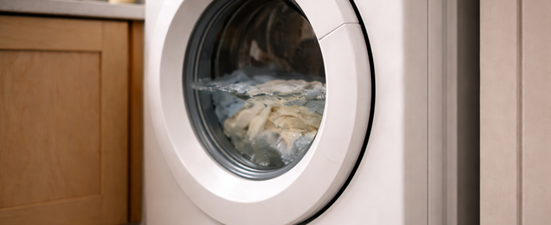 La puerta de la lavadora no se abre porque tiene agua dentro